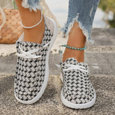 Plaid Round Toe Canvas Slip-Ons Gray OutfitFlow